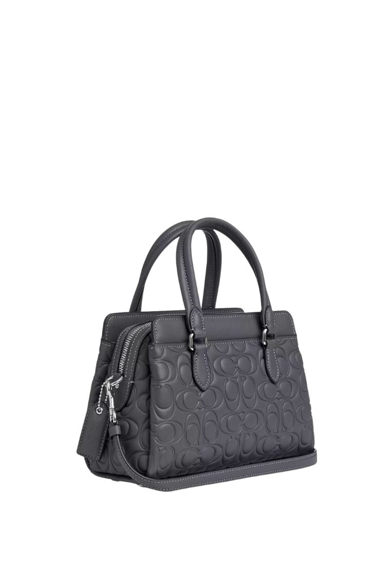 Mini Darcie Carryall With Signature Leather Industrial Grey