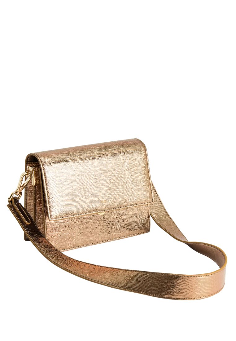 Mini Flap Metallic Crossbody - Ancient Gold