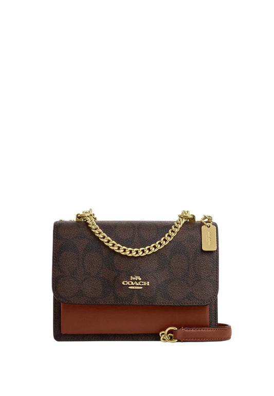 Mini Klare Crossbody In Signature Canvas Brown Redwood