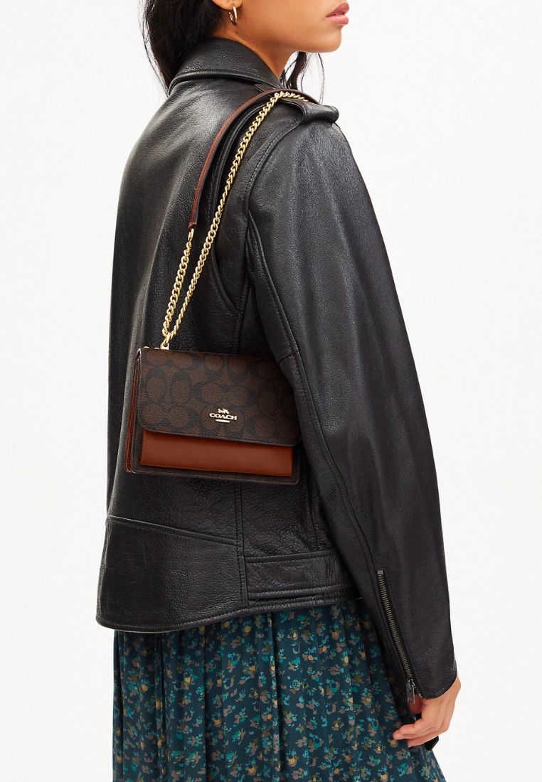 Mini Klare Crossbody In Signature Canvas Brown Redwood