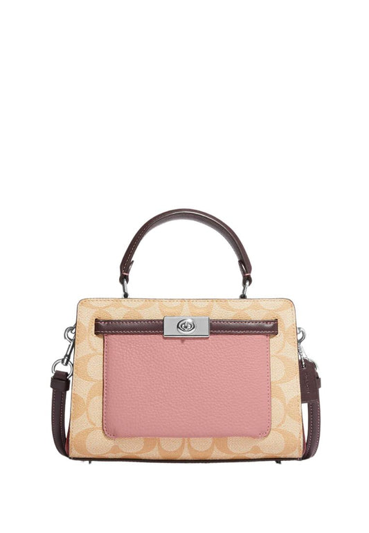 Mini Lane Top Handle In Colorblock Signature Canvas LT Pink Multi