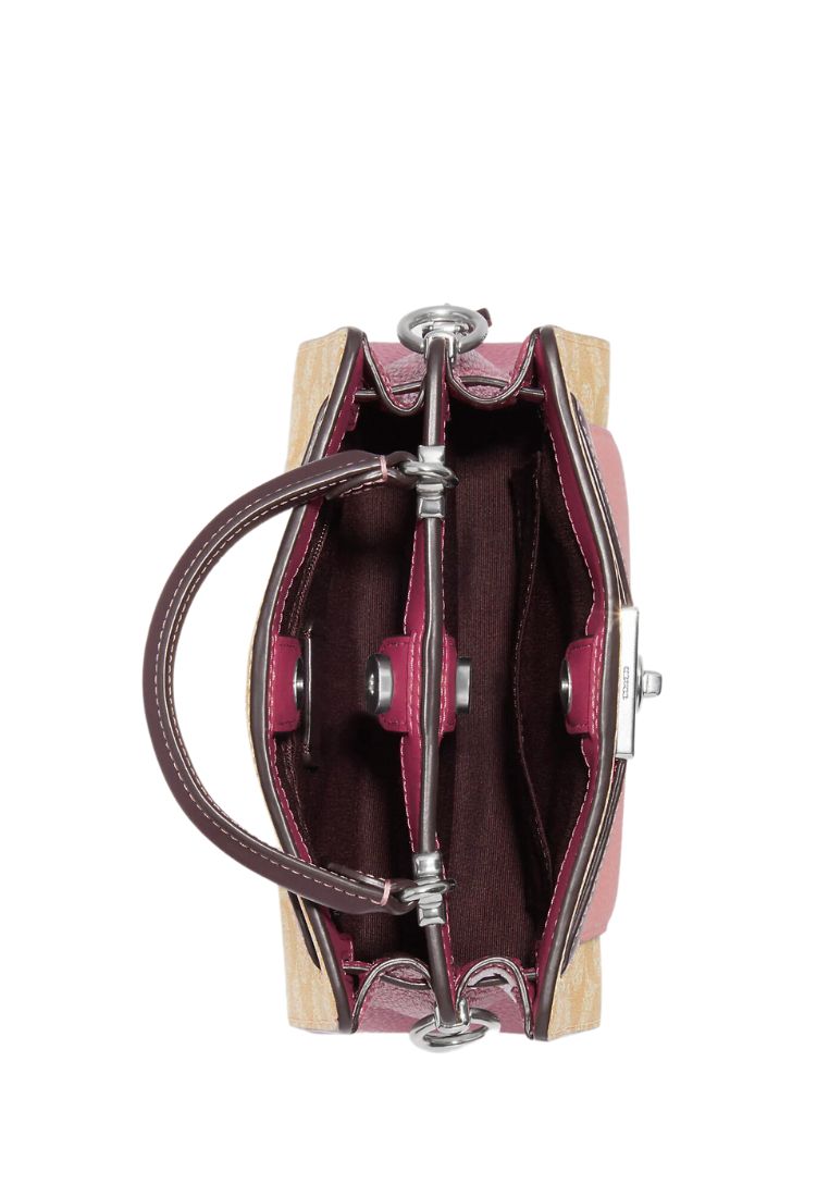 Mini Lane Top Handle In Colorblock Signature Canvas LT Pink Multi