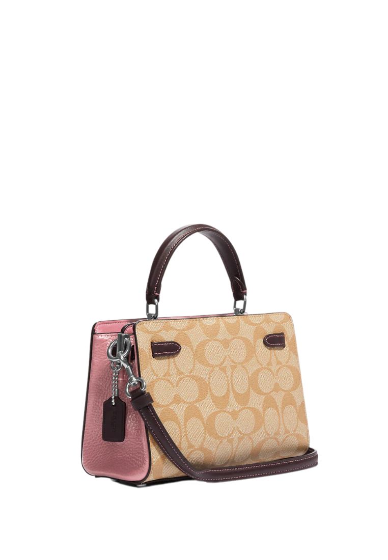 Mini Lane Top Handle In Colorblock Signature Canvas LT Pink Multi