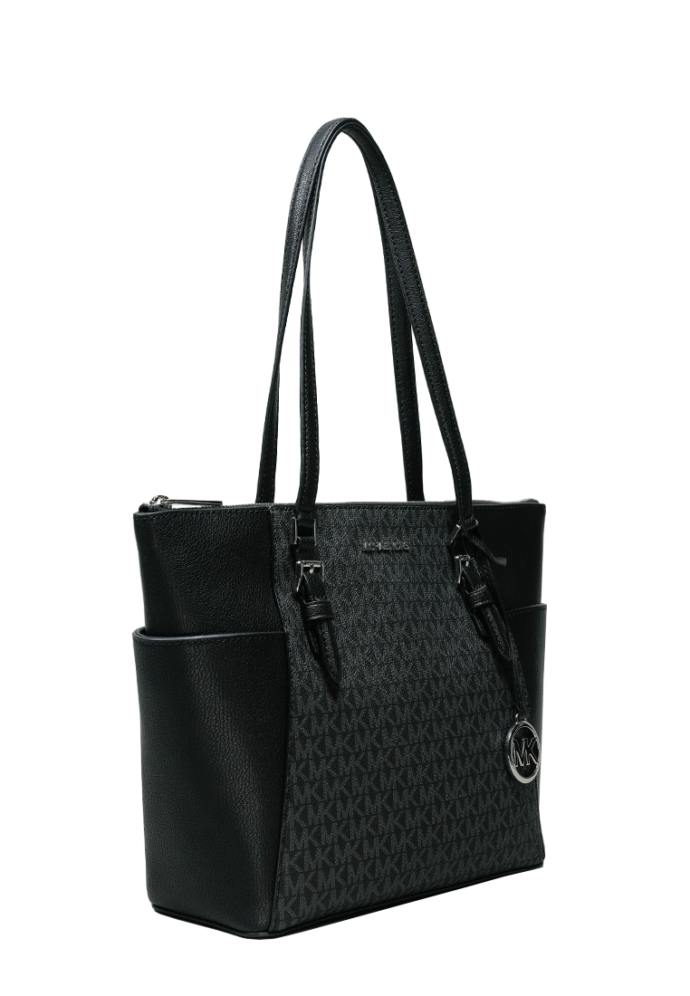 Charlotte Large Top Zip Tote Black