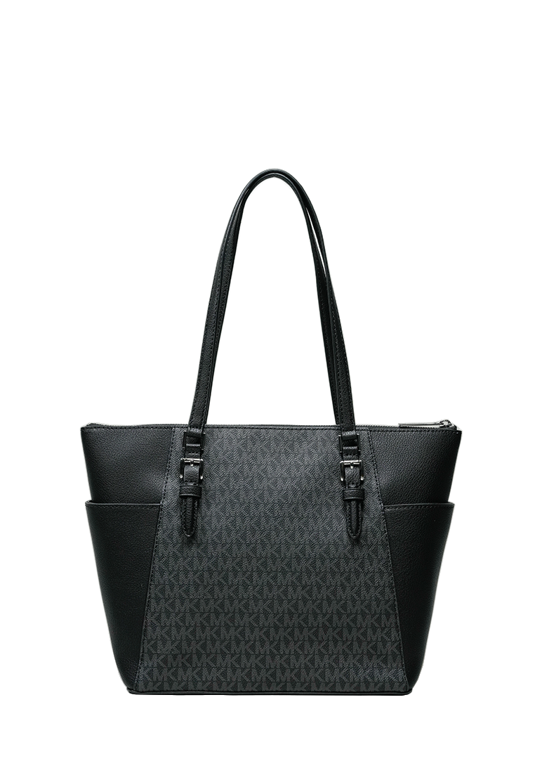 Charlotte Large Top Zip Tote Black