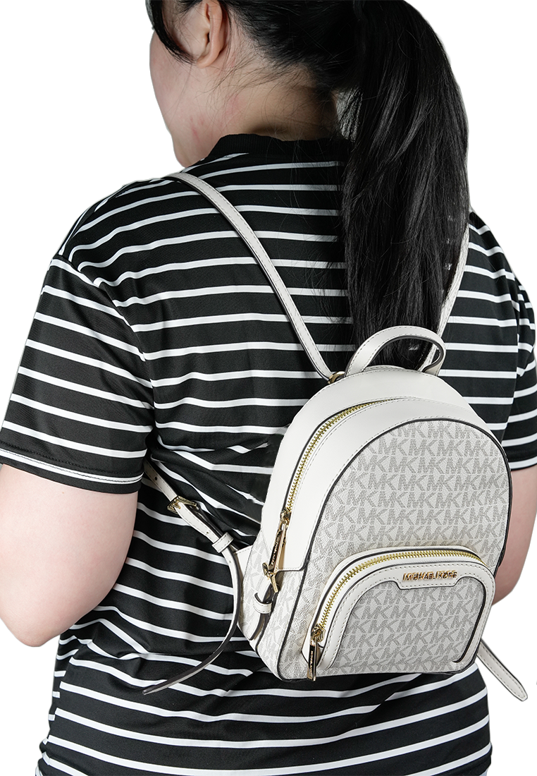 Jaycee Mini Pebbled Leather Backpack Cream Multi