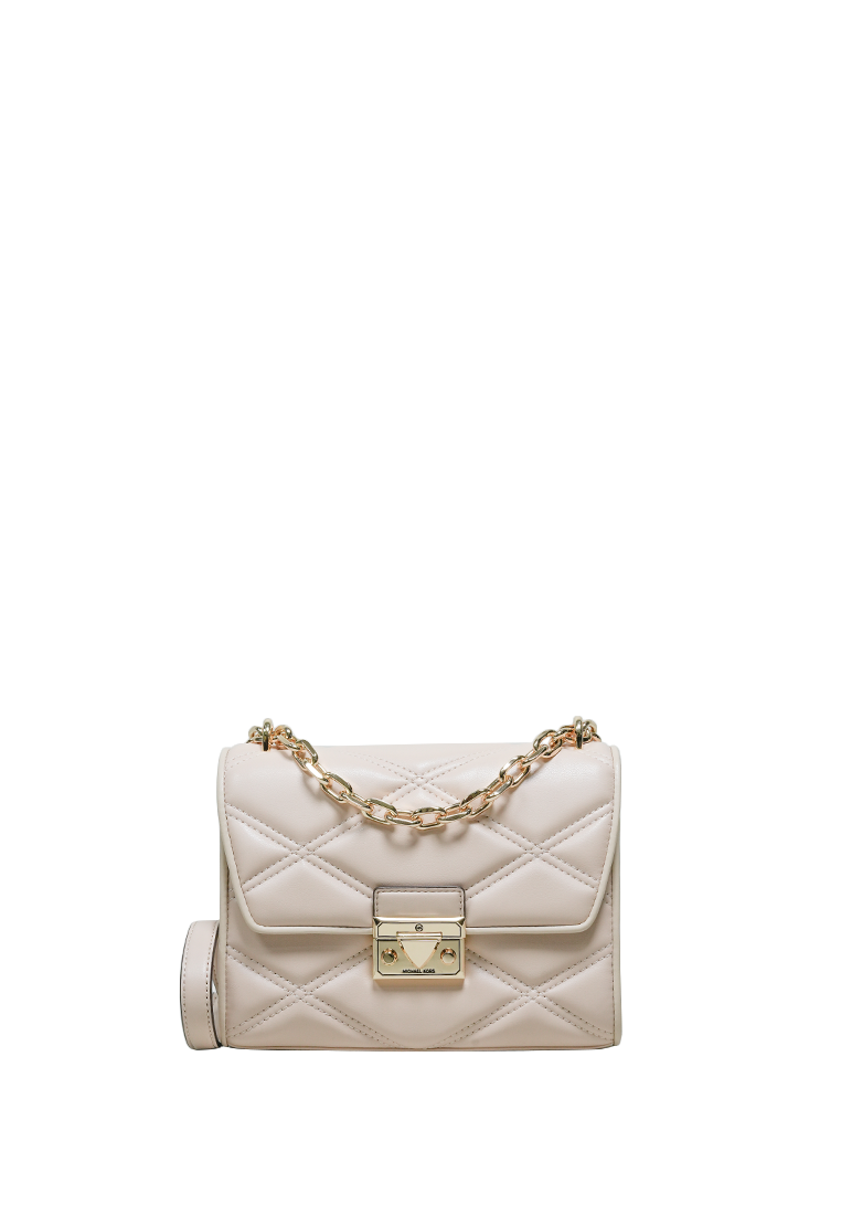 Serena Small Quilted Faux Leather Crossbody Bag Buff