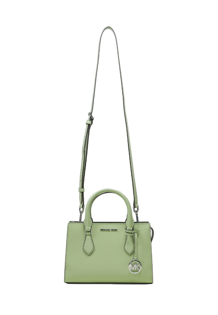 Sheila Small Faux Saffiano Leather Satchel Light Sage