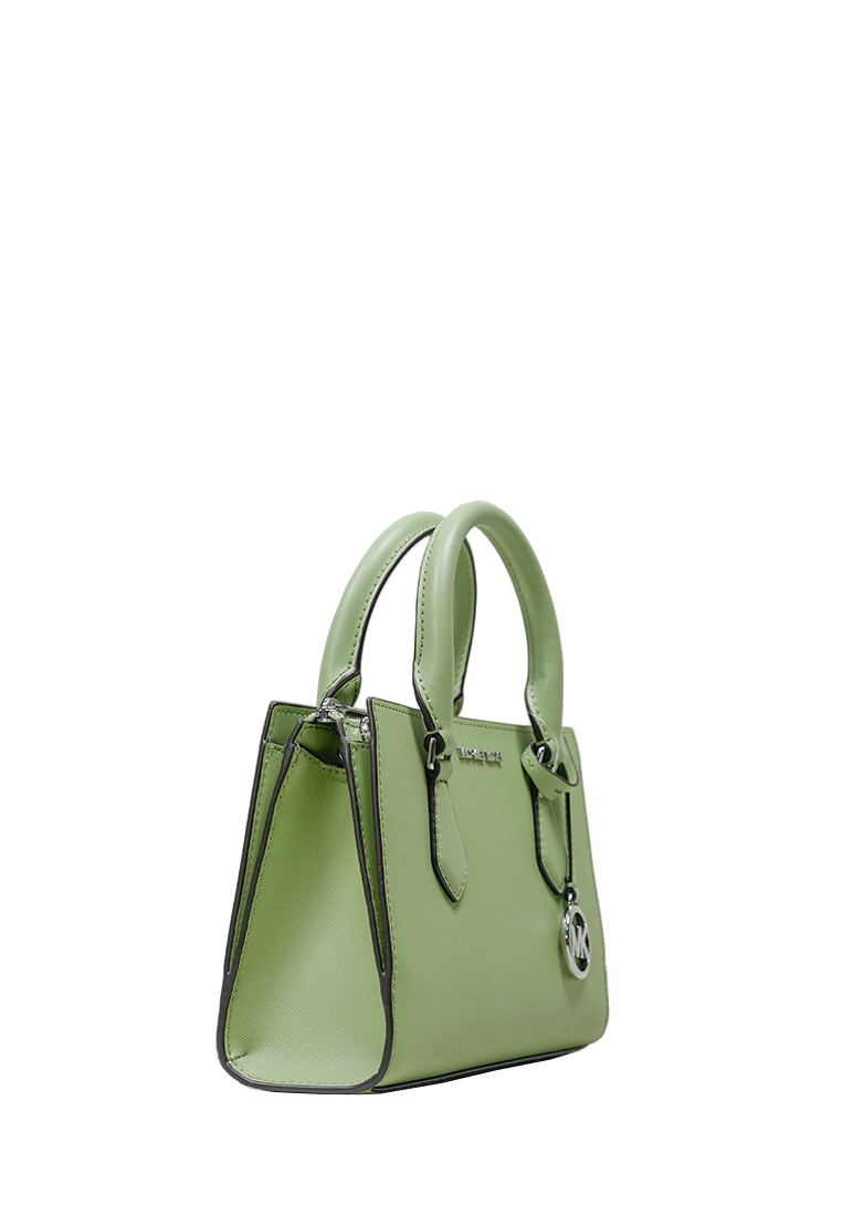 Sheila Small Faux Saffiano Leather Satchel Light Sage