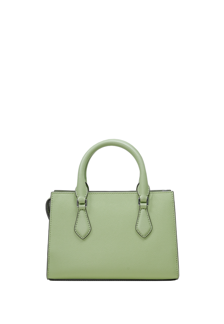 Sheila Small Faux Saffiano Leather Satchel Light Sage