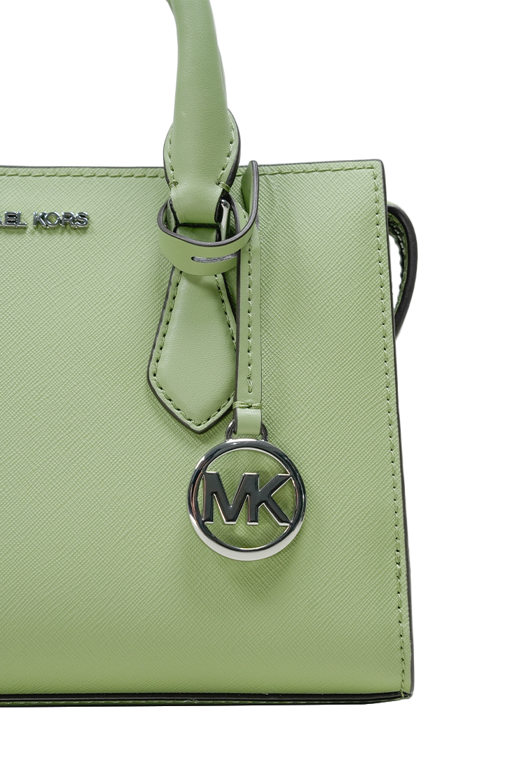 Sheila Small Faux Saffiano Leather Satchel Light Sage