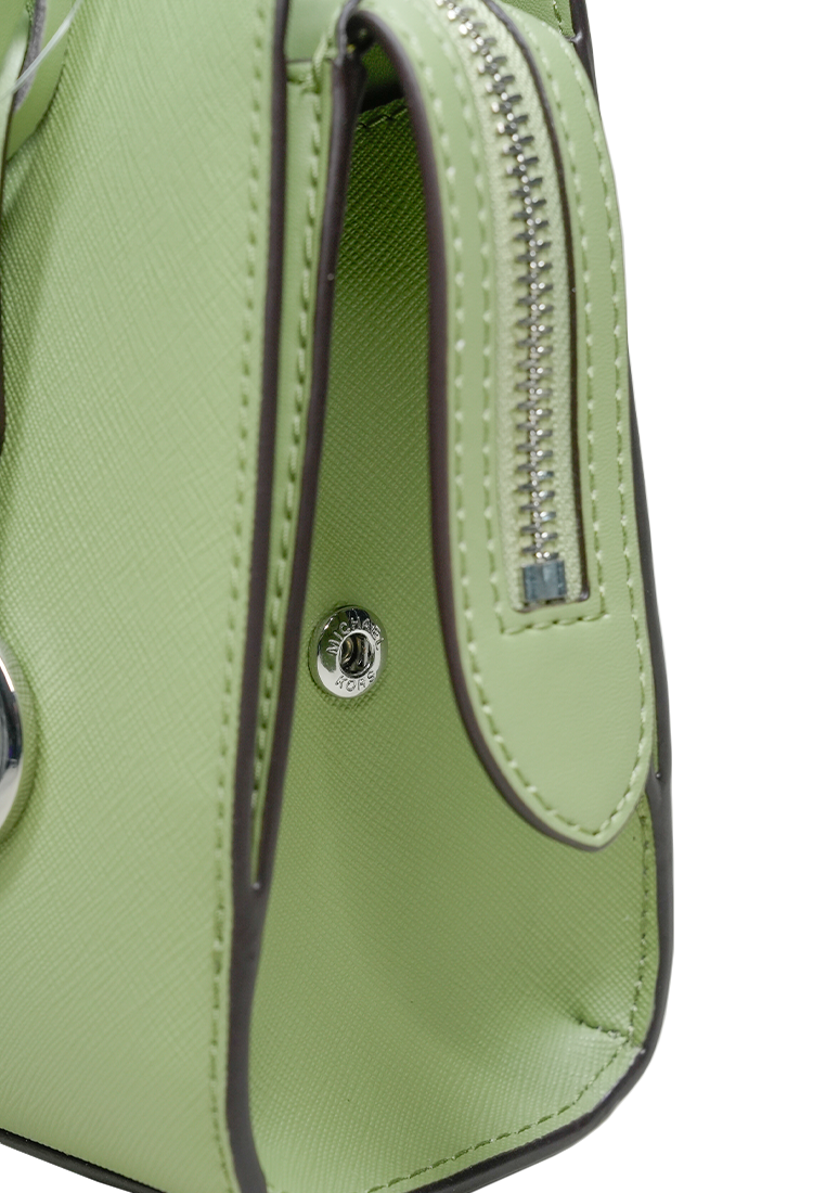 Sheila Small Faux Saffiano Leather Satchel Light Sage