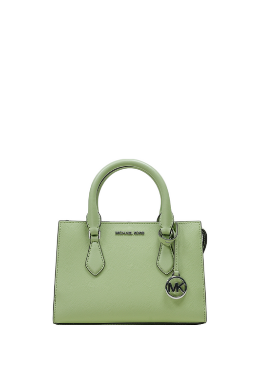Sheila Small Faux Saffiano Leather Satchel Light Sage