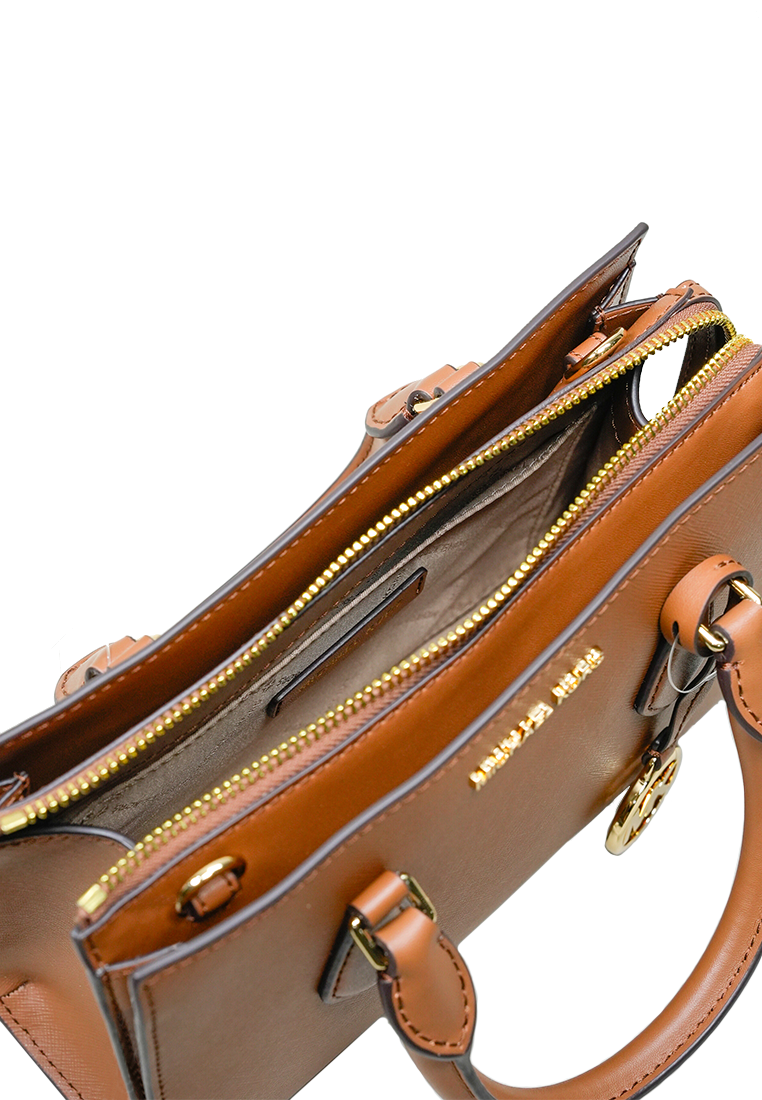 Sheila Small Faux Saffiano Leather Satchel Luggage