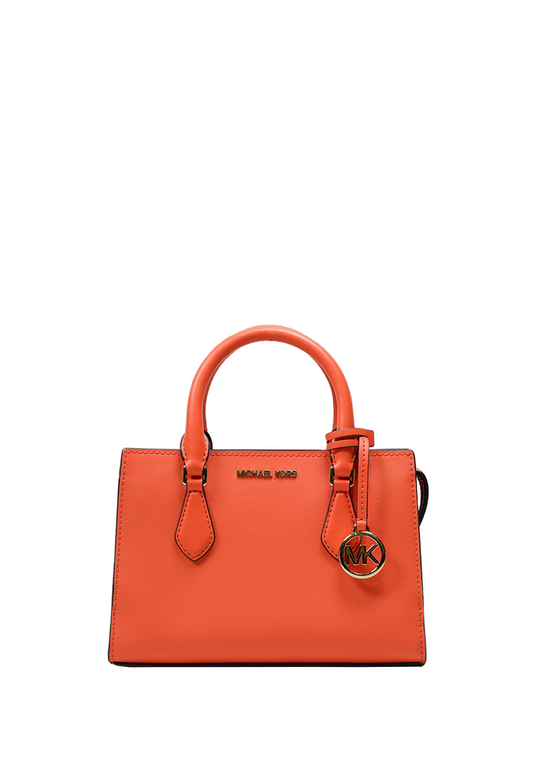 Sheila Small Faux Saffiano Leather Satchel Poppy