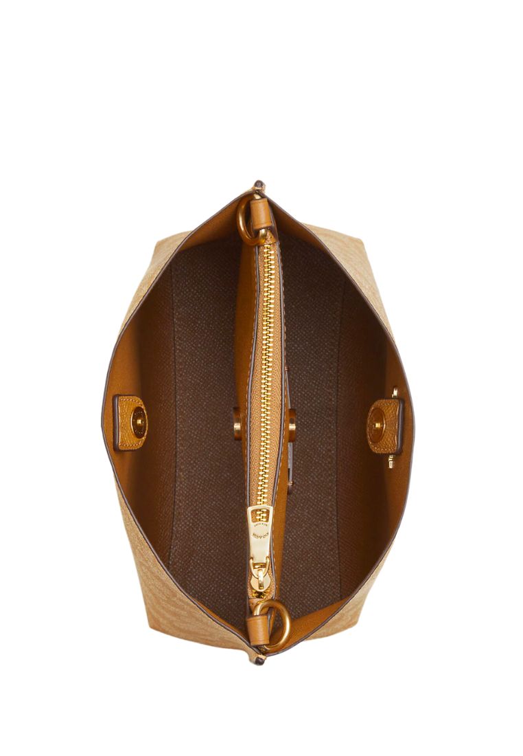 Mollie Bucket Bag 22 In Signature Canvas LT Saddle