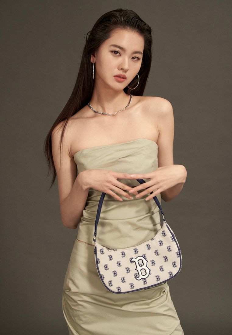 MONOGRAM Jacquard Shoulder Bag BOSTON RED SOX light beige