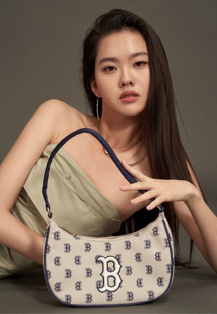 MONOGRAM Jacquard Shoulder Bag BOSTON RED SOX light beige