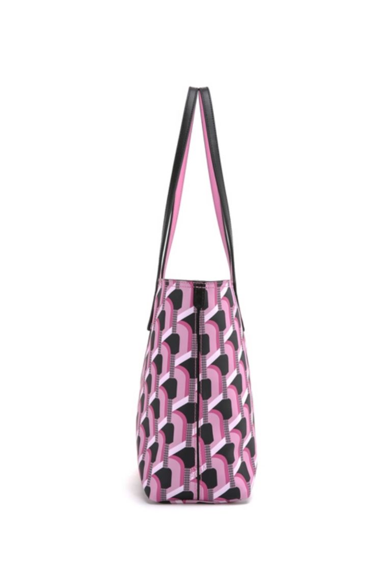 Monogram Shopper Pink Black