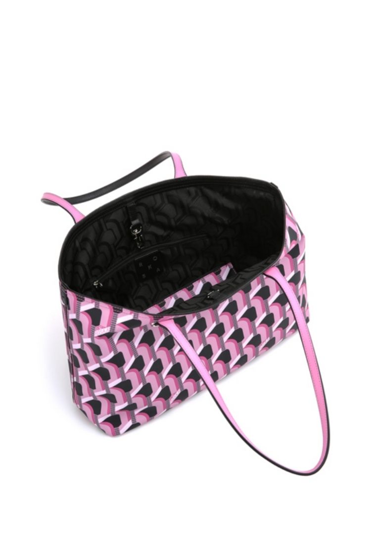 Monogram Shopper Pink Black