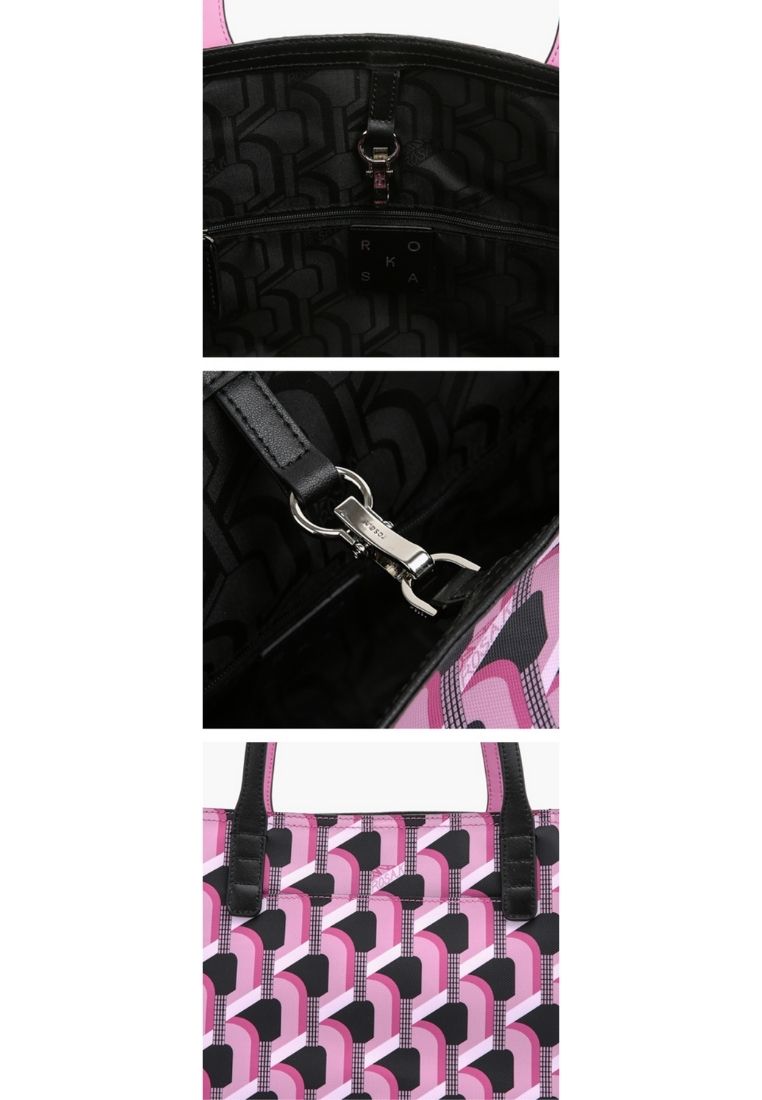 Monogram Shopper Pink Black