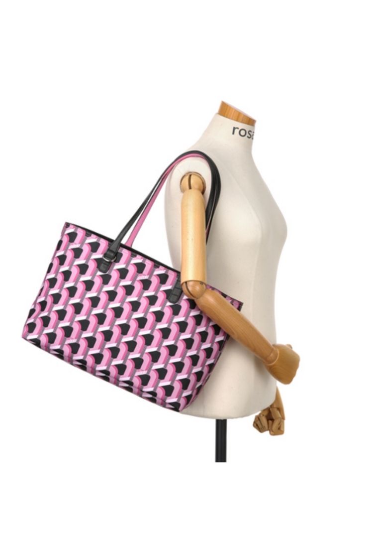 Monogram Shopper Pink Black