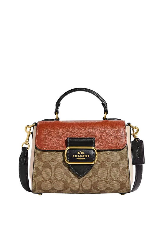 Morgan Top Handle Satchel In Colorblock Signature Canvas Khaki Multi