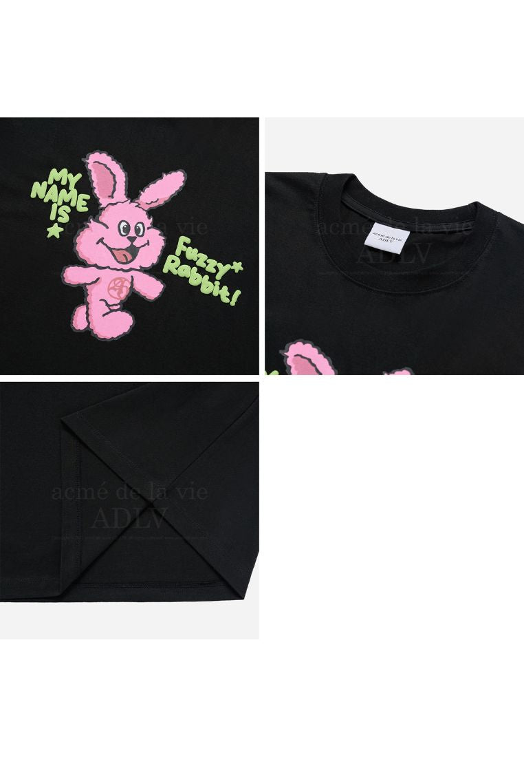My Name is Fuzzy Rabbit Short Sleeve T-Shirt Black
