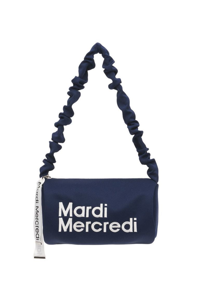 Neoprene Shoulder Bag Cylinder Navy Ivory