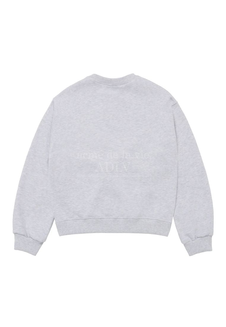Old School Crack Printing Crop Napping Zurry Sweatshirts Ivory