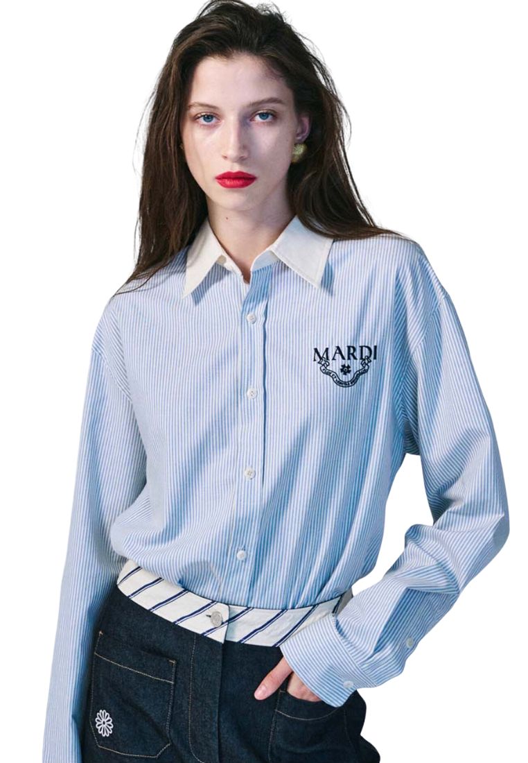 Oxford Shirt Stripe Alumni Classique Sky Navy