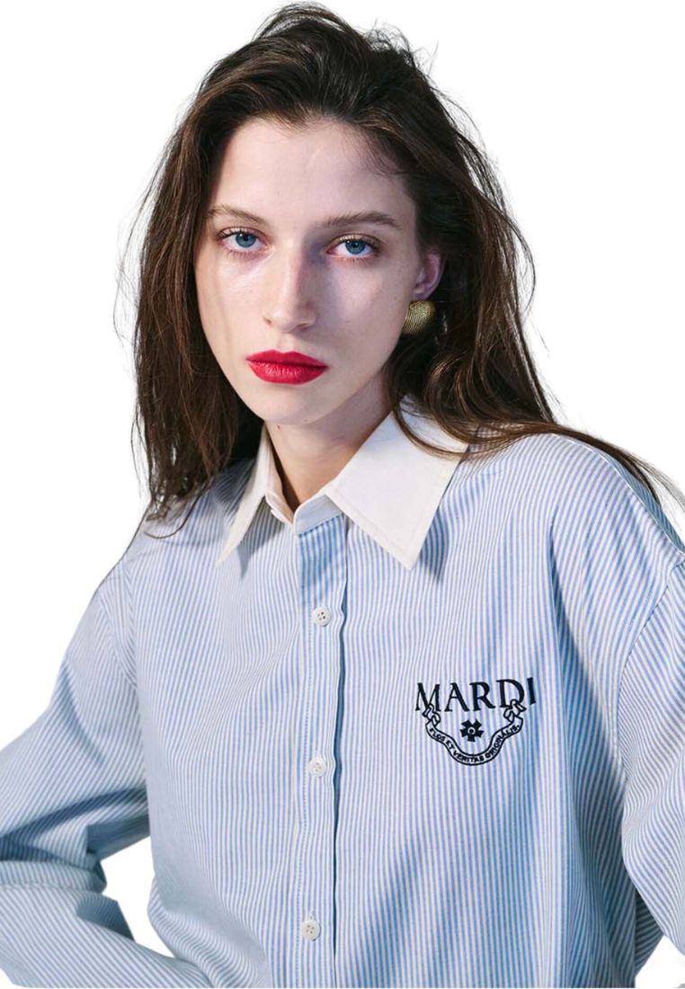Oxford Shirt Stripe Alumni Classique Sky Navy