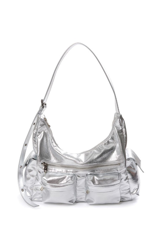 Pocket Mug Bag L Nappa Silver