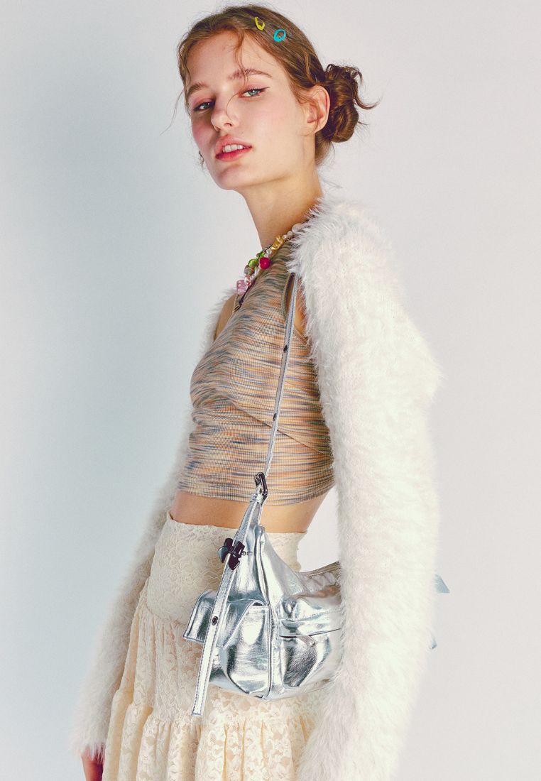 Pocket Mug Bag M Nappa Silver