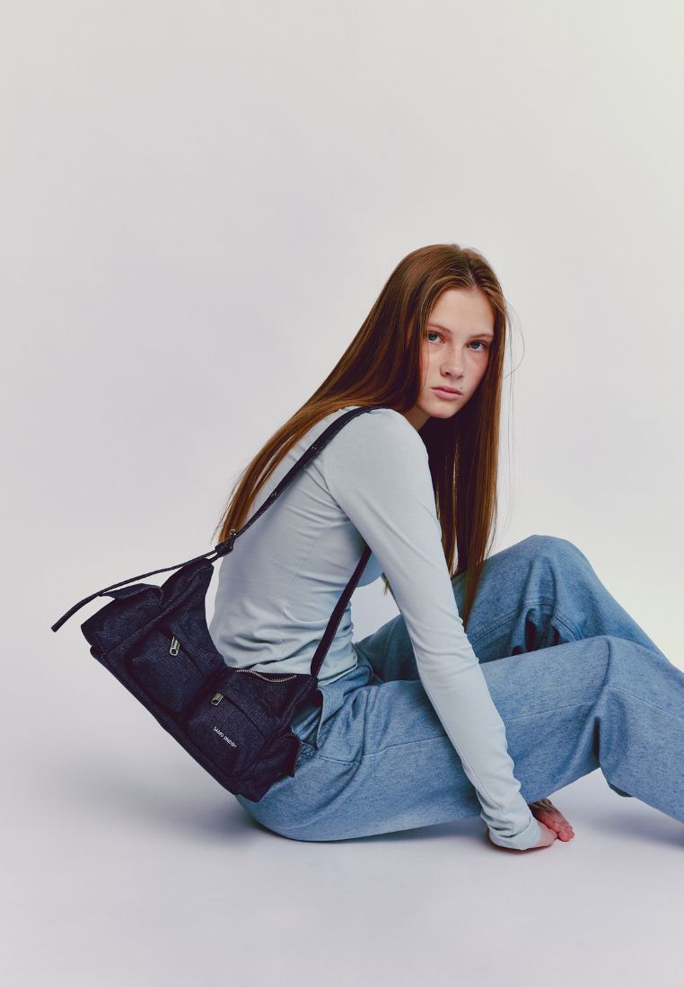 Pocket Mug Bag M Raw Denim