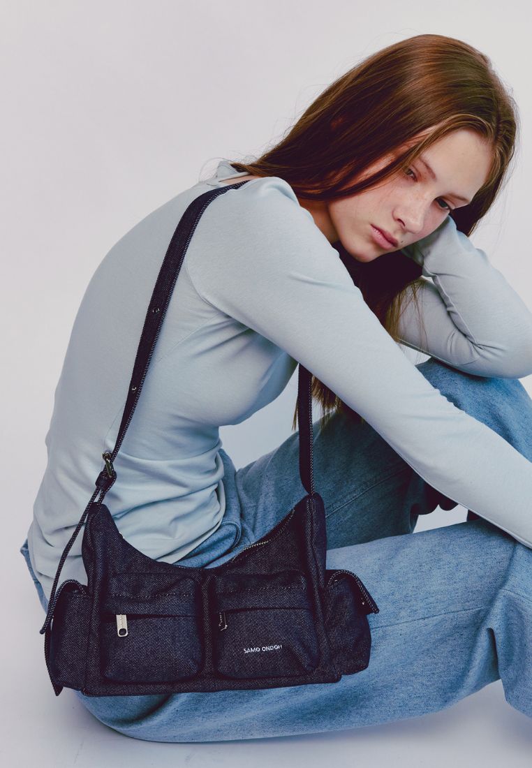 Pocket Mug Bag M Raw Denim