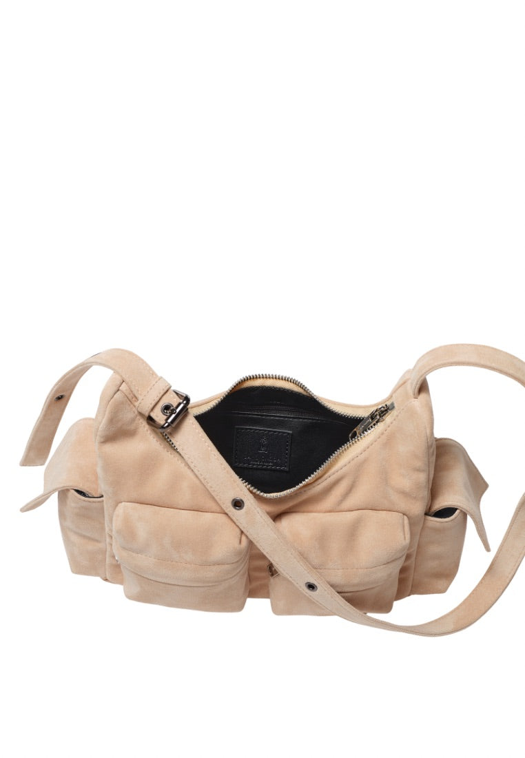 Pocket Mug Bag M Suede Beige