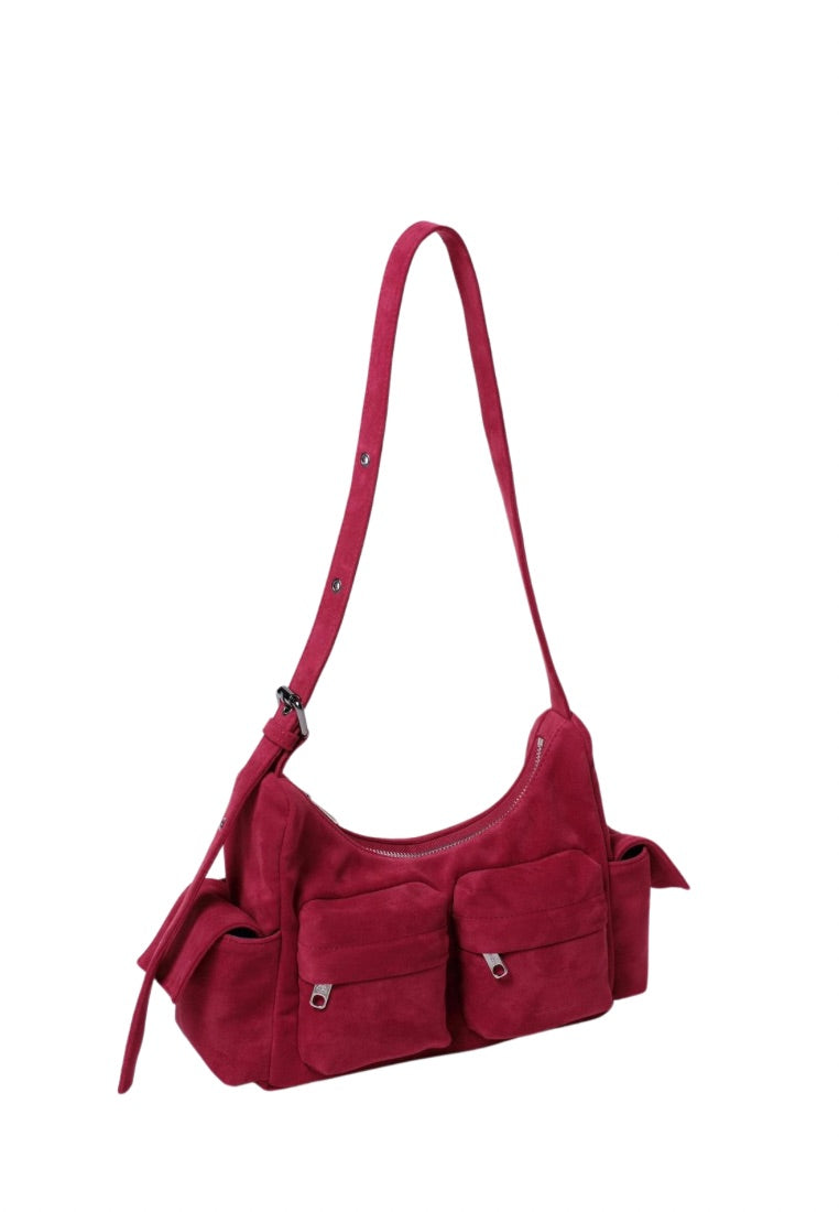 Pocket Mug Bag M Suede Red