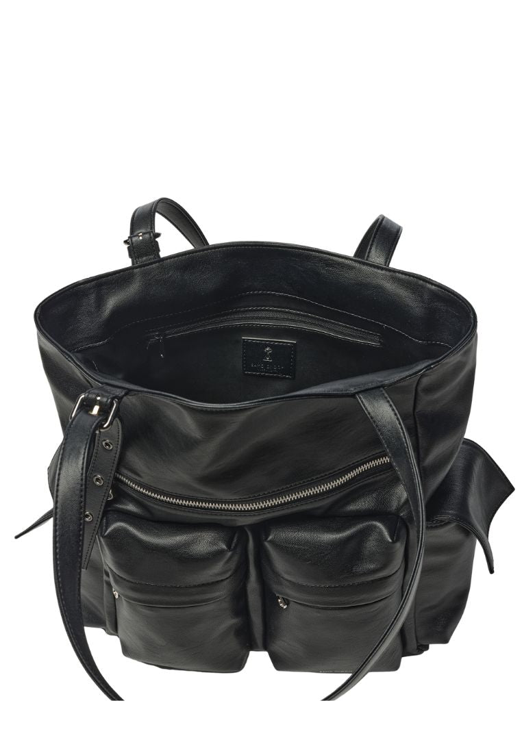 Pocket Shopper Bag L Nappa Black