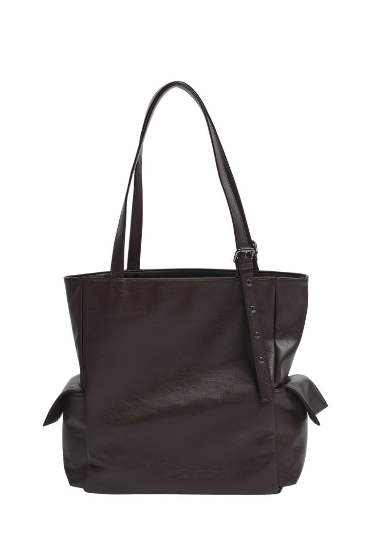 Pocket Shopper Bag L Nappa Chocolate