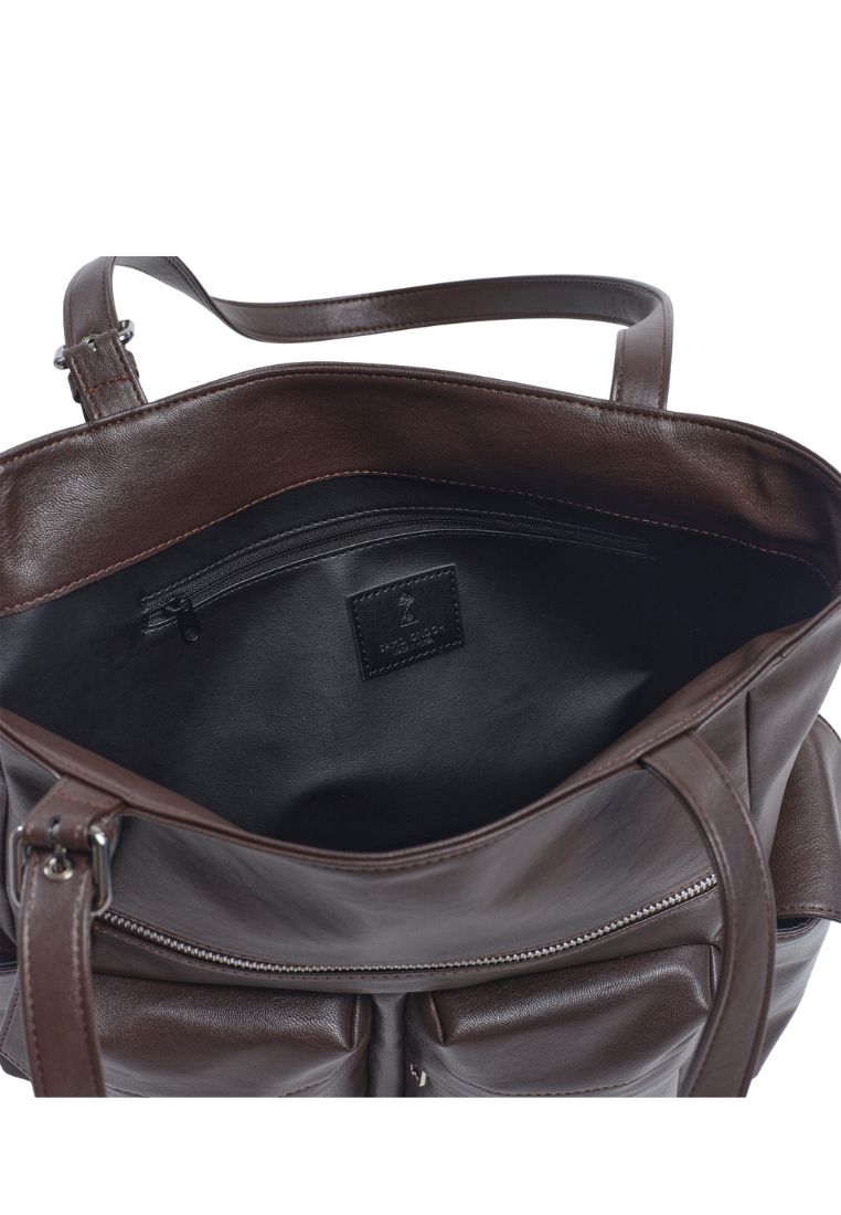 Pocket Shopper Bag L Nappa Chocolate