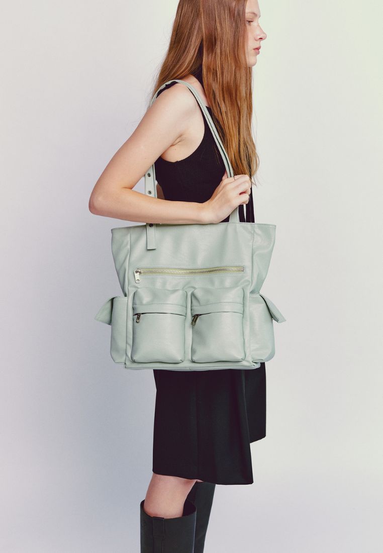 Pocket Shopper Bag L Nappa Ice