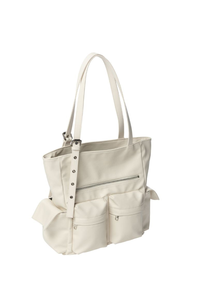 Pocket Shopper Bag L Nappa Ivory