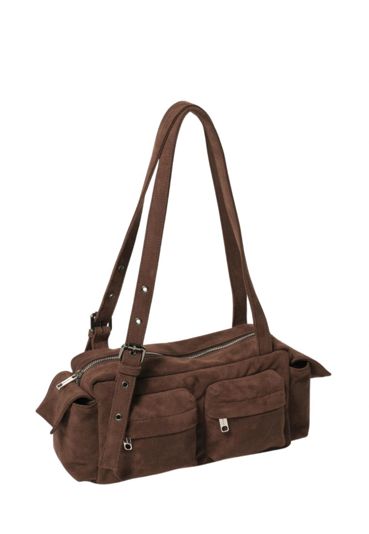 Pocket Utility Bag M Suede Brown