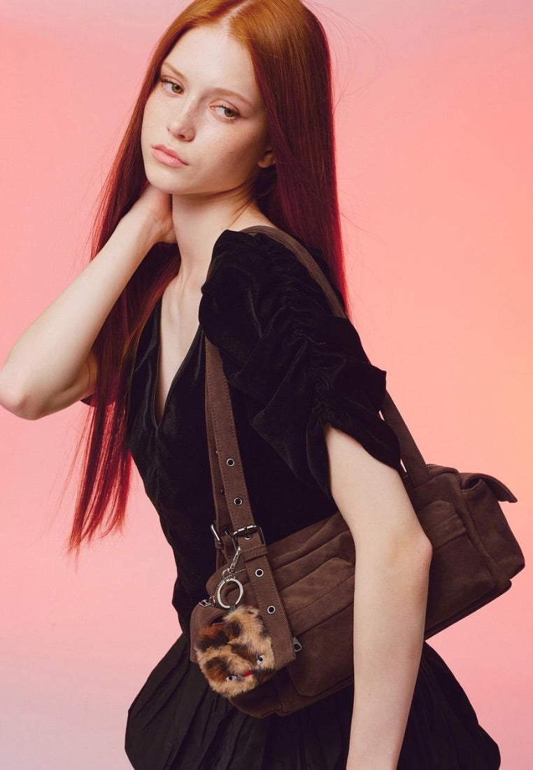 Pocket Utility Bag M Suede Brown