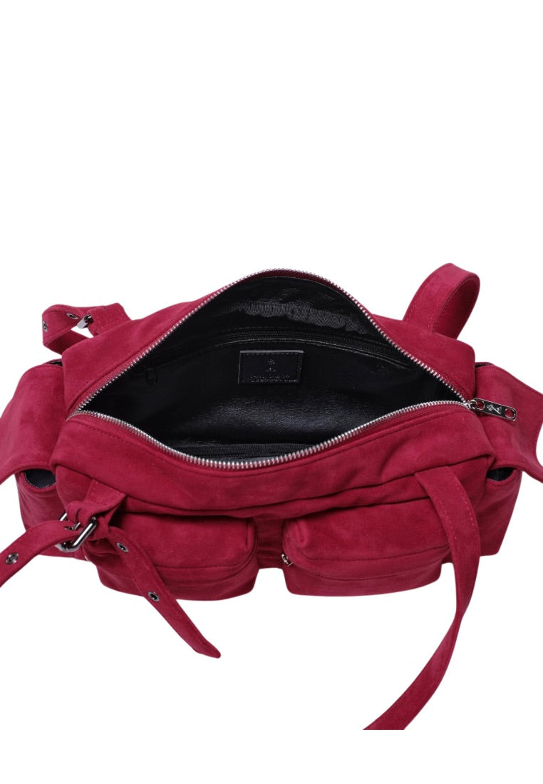 Pocket Utility Bag M Suede Red