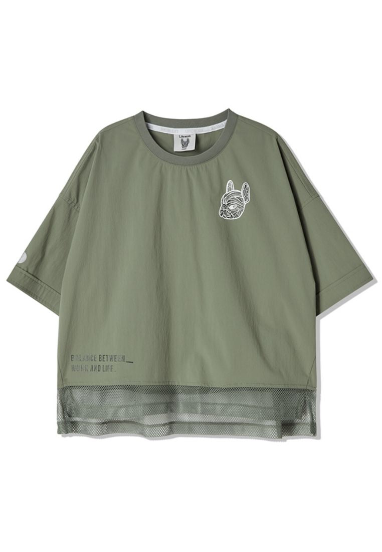 Point Mesh T-Shirt Light Khaki