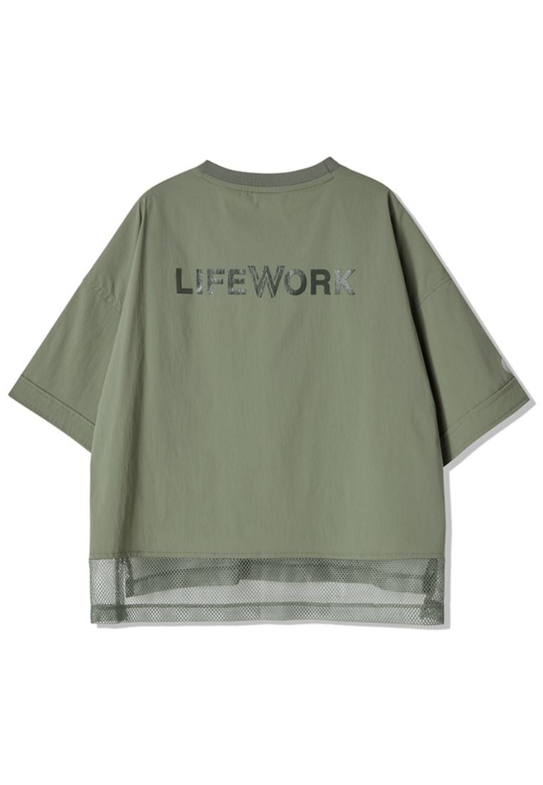 Point Mesh T-Shirt Light Khaki