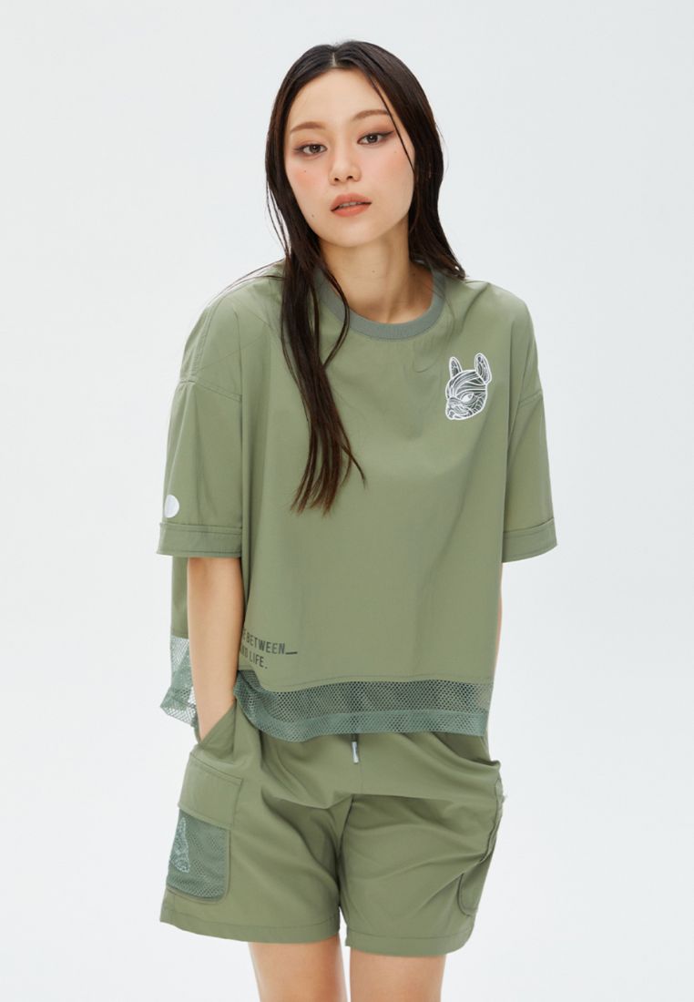 Point Mesh T-Shirt Light Khaki