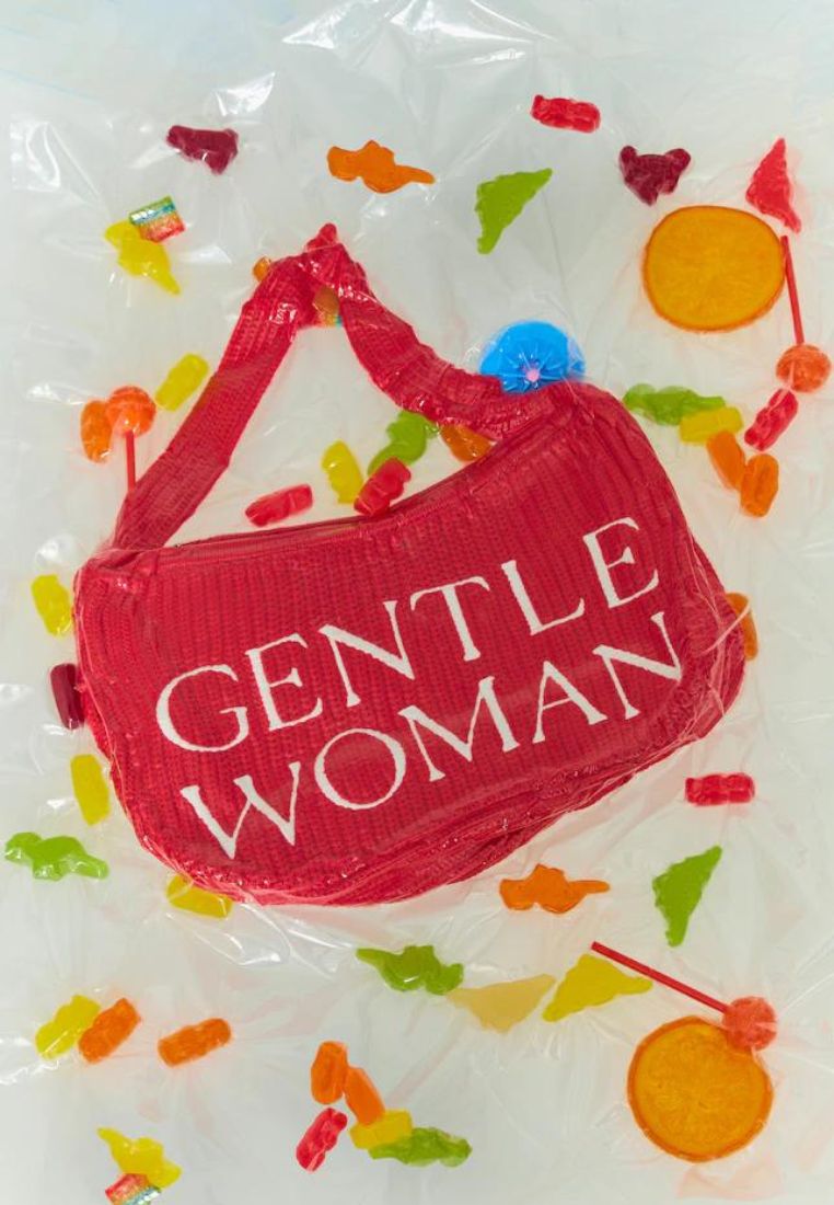 Preppy Knit Shoulder Bag Red
